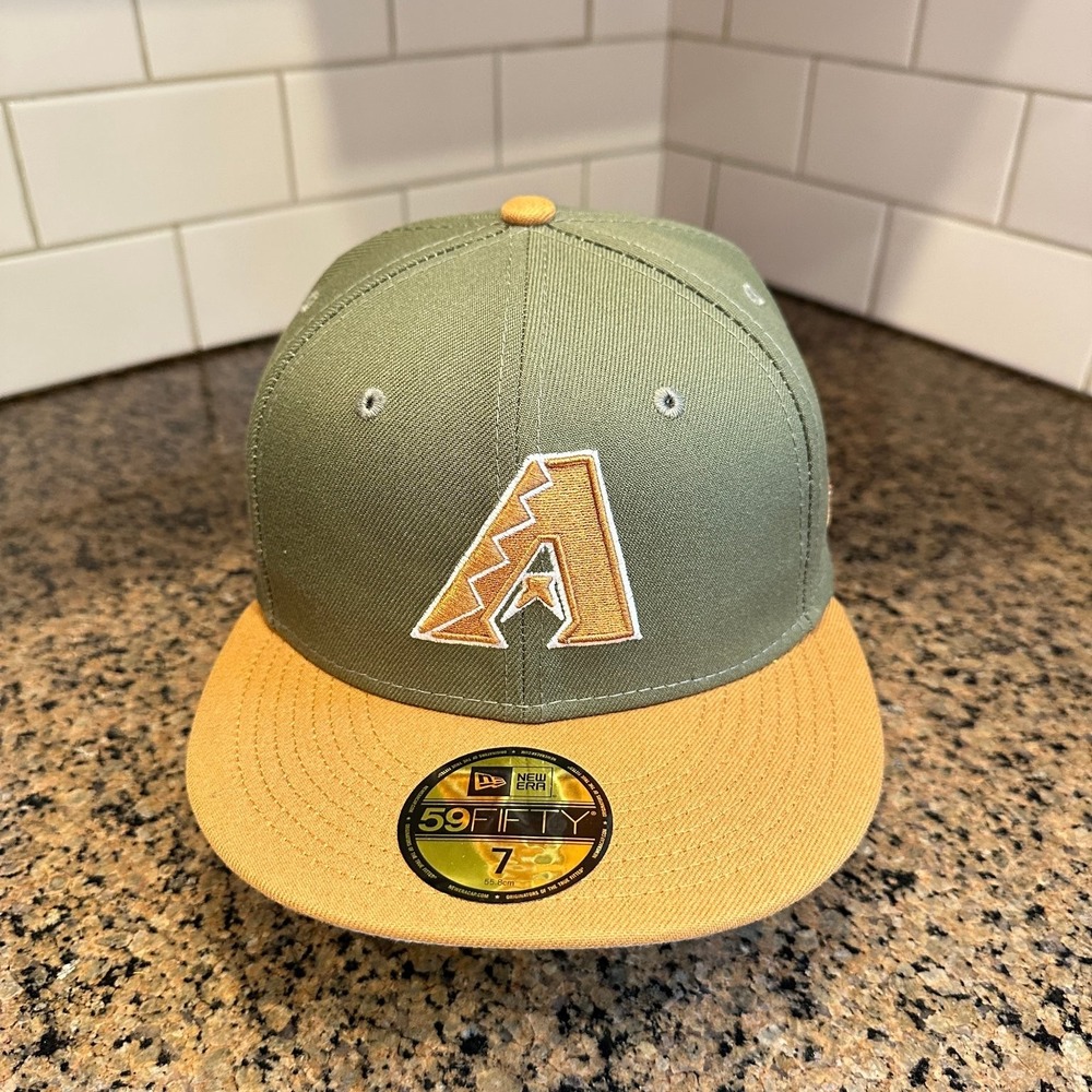 Arizona Diamondbacks New Era 59FIFTY Fitted Hat Size 7 Olive Gold MLB New